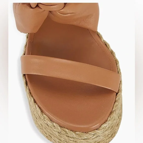 NWOB Stuart Weitzman Playa Sohigh Leather Knot Espadrille Platform Sandals - Picture 5 of 14